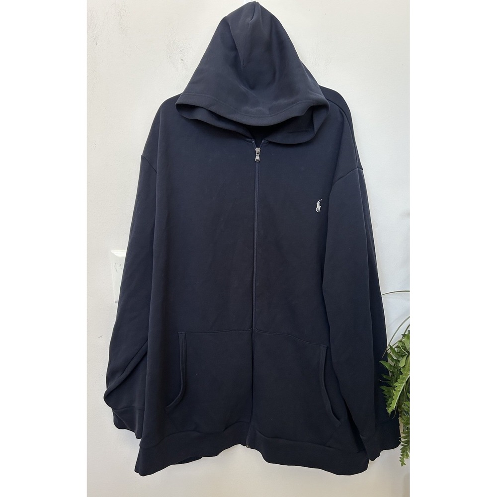 Polo Ralph Lauren Blue Zip Hoodie Mens 4X Performance Gorpcore Streetwear